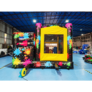 Château <span class=keywords><strong>gonflable</strong></span> commercial avec toboggan, thème paintball, structure de saut, combo de saut et rebondissement - Product Image 2