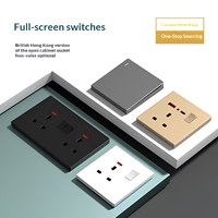 Enchufe de Pared Británico con Protección Infantil, Panel con Interruptor USB, Tres Orificios, Estándar del Reino Unido