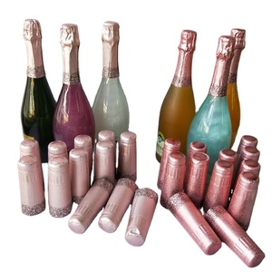 Capsules de champagne en aluminium doré avec logo personnalisé en relief, réutilisables, pour bouteilles de vin mousseux, avec ligne de déchirement, thermorétractables - Product Image 6
