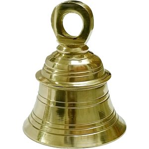 PARIJAT HANDICRAFT Engraved Brass Temple Bell Hanging Ghanti for Pooja Room and <b>Mandir</b> Home Decor Religious Brass Pooja Bell - Product Image 1