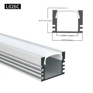 Suporte para lâmpada linear, suporte superfície de 16*13.1mm para extrusão de canal de alumínio led com difusor de pmma para pc