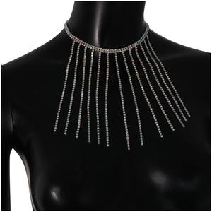 Nuovi Collane Girocollo da Donna Vintage con Nappe, Design Originale, Placcati Argento/Oro, con Cristalli Geometrici AB e Diamanti, alla Moda, per l'Ingrosso - Product Image 6