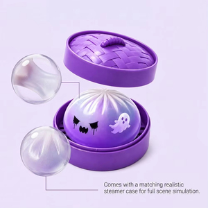 Juguete de Halloween: Fantasma Morado de Plástico, Squishy de Levantamiento Lento, con Purpurina Brillante, Antiestrés, Suave para Apretar, en Forma de Dumpling, Regalo Festivo - Product Image 5