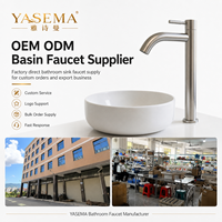 Robinet de lavabo en acier inoxydable à poignée unique, haut, finition brossée, vente en gros d'usine OEM ODM