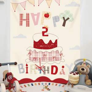 Toile de fond multicolore à pois pour gâteau d'<span class=keywords><strong>anniversaire</strong></span>, idéale pour les fêtes d'<span class=keywords><strong>anniversaire</strong></span> des garçons et des filles, décoration murale d'ambiance pour enfants - Product Image 5