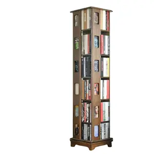 Modern shaped creative wooden book shelf bookcases book storage cabinet Corner Tall Standing Shelves revolving bookstand