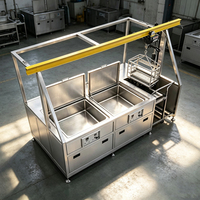 Máquina de Limpieza Ultrasónica Industrial Totalmente Automática Tipo Pórtico de Doble Tanque con Brazo Robótico y Control PLC para Piezas de Automóviles y Hardware
