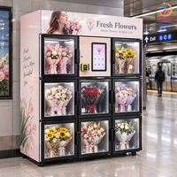 Distributeur automatique intelligent de fleurs réfrigérées OEM ODM, certifié CE, vente chaude en Europe, kiosque 24h sans personnel