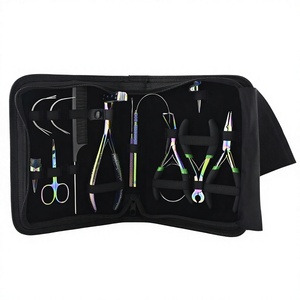 Hair Extensions Removal <b>Tools</b> <b>Kits</b> Hair Extension Hook Microlinks Wave Crimper Remover Plier <b>Mini</b> Scissor Parting Comb Finger - Product Image 1