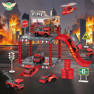 Ingénieur de lutte contre l'incendie assainissement urbain militaire retirer le parking de voiture bricolage bloc de construction ensemble fente voiture piste jouet - Product Image 3