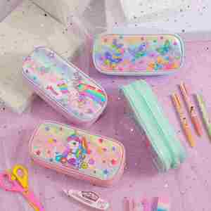 Premium Oxford Cloth Stationery Supplies Cute Christmas Birthday <b>Gifts</b> <b>Pink</b> Kids Girls Pencil Case - Product Image 1