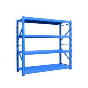 Étagère de rangement en acier Wanlu, 4 niveaux, capacité de charge de 120 kg, réglable, en acier laminé à froid bleu, pour entrepôt - Product Image 1