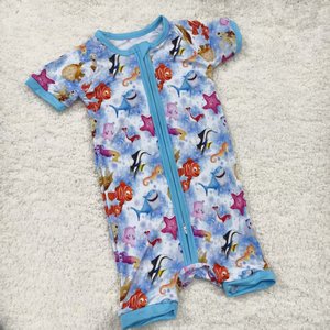 Custom Printed Bamboo Summer Baby Romper, Short-sleeved Bodysuit, One-piece Pajamas for Newborns. - Product Image 6