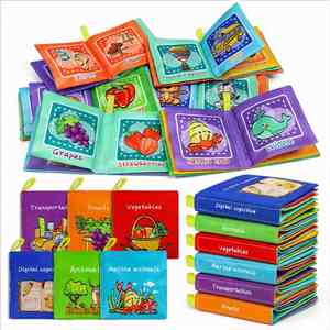 Libros Sensoriales de Frutas con Textura Arrugada para Bebés de 0 a 6 y 12 Meses, Juguetes de Tela Suave para el Tiempo Boca Abajo - Product Image 2