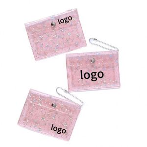 Monedero de PVC transparente con estrella, personalizado con logo impreso, en stock, creativo, portátil, con cadena, para colgar, regalo para chicas, almacenamiento. - Product Image 1