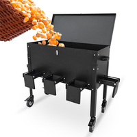 JH-Mech Distributeur automatique de nourriture pour cerfs, personnalisé, étanche, grande capacité 128 lb, 8 ports d'alimentation, 4 roues, noir
