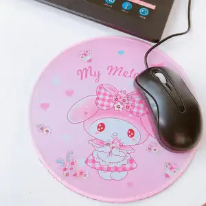 Customized 20*20cm Round Leather Mouse Pads Office Style