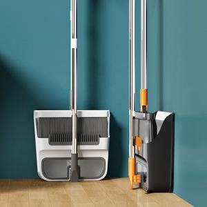 Realida خفيفة الوزن سهلة التخزين ردهة المكتب استخدام مجموعة مكنسة مقبض طويل دوارة مقلاة مجرفة لينة الحيوانات الأليفة للاستخدام المنزلي المطبخ - Product Image 1