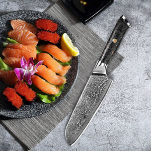 سكين مطبخ من الفولاذ الدمشقي على الطريقة اليابانية ، سكين طهي احترافي للاستخدام المنزلي عالي الجودة بمقبض راتينج - Product Image 2