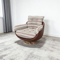 Fauteuil pivotant en métal de style vintage avec accoudoirs, luxe léger, haut de gamme, pour salon, chambre à coucher, canapé paresseux