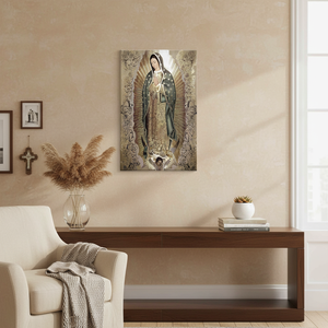 Elegante lienzo impreso de la Virgen de Guadalupe: Arte católico sagrado, LIEÑO ENVELOPEADO - Product Image 3