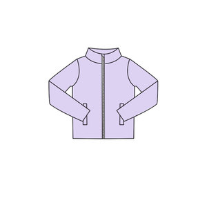 Conjunto de Ropa para Bebé Niña GT1613 RTS YOGA, Adorable, Boutique, Rosa y Morado, Estampado Sólido, Sudadera con Cierre - Product Image 2