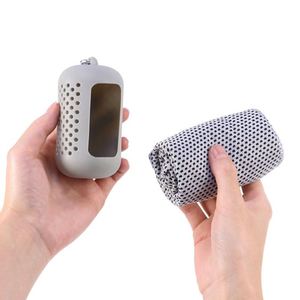 Tamaño de bolsillo pequeño 30x80cm Poliéster Gimnasio Toalla deportiva Secado rápido Fitness Secado rápido Verano Toalla de enfriamiento de hielo con funda de silicona - Product Image 3