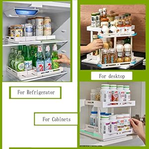 2 Tingkat Menarik Keluar Kabinet Dapur Organizer untuk Rempah-rempah Berputar Rak Bumbu Penyimpanan Pemegang - Product Image 4