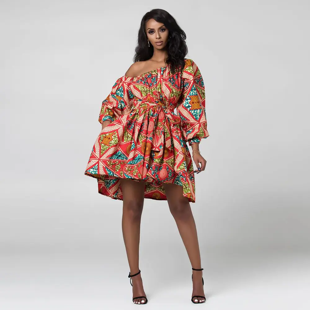 2021 yeni gelenler devirme omuz Dashiki afrika tarzı baskı zengin Bazin Dashiki elbise
