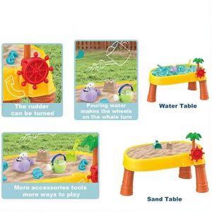 Jouets de plage d'été pour bébés, table à sable et à eau 2 en 1 pour enfants - Product Image 4