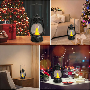 Lámpara de Mesa LED Portátil de Estilo Antiguo, Funciona con Pilas, Luz Nocturna, Decoración Navideña para el Hogar, Dormitorio, Oficina, Hotel, Fiesta - Product Image 6