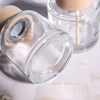 Bouteille de Diffuseur de Parfum à Bâtonnets en Verre Vide Personnalisable 50ML, Bouteille de Diffuseur à Bâtonnets de Luxe avec Boîte et Couvercle en Bois
