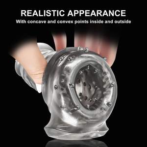 Schwarzer Dildo Penisvergrößerungs-Kondom Strap-On Dildo aus Silikon Silikonmodell XXXL Sexspielzeug für Männer Silikon-Kondom Erotikspielzeug für Erwachsene - Product Image 3