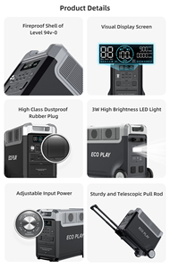 Factory Direct Sale 3840Wh 3600W Portable <b>Power</b> Station LiFePO4 Fast Charging Solar <b>Generator</b> with Bluetooth APP for Home Backup - Product Image 3