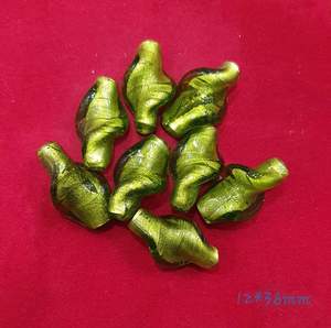 Perles en verre cristal argenté, rondes/ovales, 12x36mm, marque FE, pour la fabrication de bijoux, boîte en vrac - Product Image 1