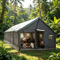 Grande tente événementielle commerciale robuste 5m x 15m en toile imperméable pour l'été, structure en acier, montage rapide, idéale pour le glamping et le safari en extérieur