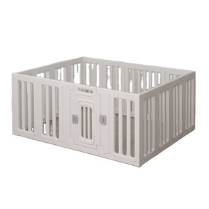 Xách tay có thể gập lại Puppy Dog Pet cũi lồng nhựa PET playpen Cat House Acrylic Dog bút kẻ sọc trắng thời trang 10 Bộ Nút