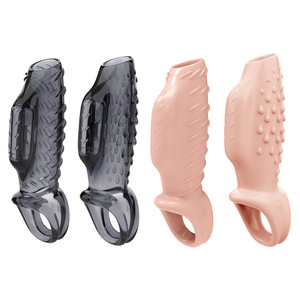 Realistische Sexspielzeug für Männer <span class=keywords><strong>G</strong></span>-Punkt Bullet Vibrator Cock Sleeve Wieder verwendbare Kondome und Penis ärmel für ein verbessertes Vergnügen