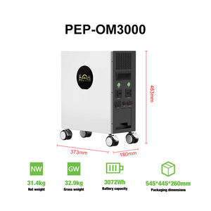 Station d'alimentation portable LiFePO4 2400W 3072Wh à onde sinusoïdale pure MPPT avec roues, compatible panneau solaire pour la sauvegarde d'urgence - Product Image 2