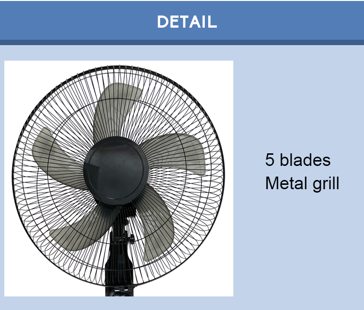 16 18 Inch 3 In 1 AC Motor Remote Stand Fan 5 PP Blades Metal Grill Stand Floor Fan Good Quality Stand Fan
