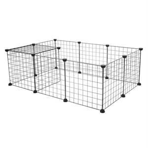 Clôture en fil métallique robuste Db, 12 panneaux, cage rectangulaire pour animaux de compagnie, utilisation intérieure/extérieure, barrière en maille de fer thermolaquée - Product Image 6