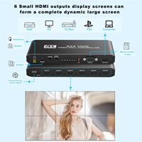 Controlador de Video Wall Cansolink 4K, Procesador 2x3, Audio RS232, Rotación de 180°, 14 Modos de Empalme (2x2/3x2/1x6), Control Remoto IR