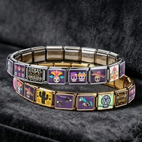 Bracelet à breloques italien Y2K personnalisé DIY, plaqué or, en acier inoxydable, style mexicain, pour femme, bijoux de mode, cadeaux