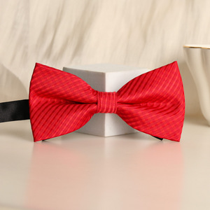 Papillon da Sposo Bordeaux a Doppio Strato in Jacquard di Poliestere Nero per Matrimonio Uomo Donna - Product Image 6