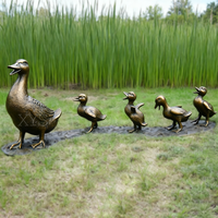 Statue de canard en bronze de taille réelle pour l'extérieur Sculpture animalière pour le jardin et la décoration intérieure