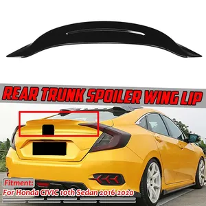 Aileron de coffre arrière noir brillant en ABS pour Honda Civic 10ème génération berline 2016 2017 2018 2019 2020 - Product Image 1