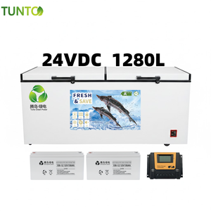 Nouveau congélateur <span class=keywords><strong>solaire</strong></span> commercial Tunto Green Power 24V DC 698L/1280L avec panneau <span class=keywords><strong>solaire</strong></span> et batterie en acier inoxydable pour le stockage du poisson - Product Image 1