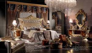 Juego de Dormitorio Clásico Rococó de Lujo, Muebles de Dormitorio, Camas de Hotel Individuales - Product Image 5