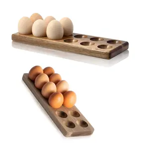 wooden egg holder countertop egg storage