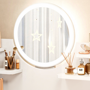 Table de toilette moderne en bois MDF blanc simple à assembler, équipée <span class=keywords><strong>d</strong></span>'un <span class=keywords><strong>miroir</strong></span> LED et de rangement, ensemble de meubles de chambre à coucher - Product Image 4